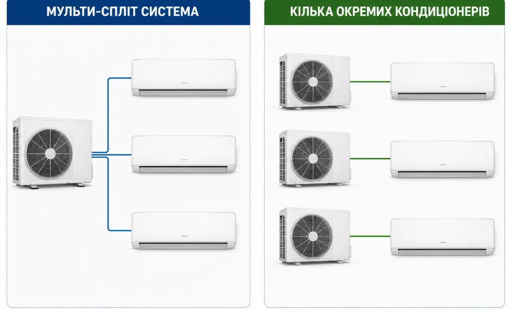 Що краще: мульти-спліт система чи кілька окремих кондиціонерів?