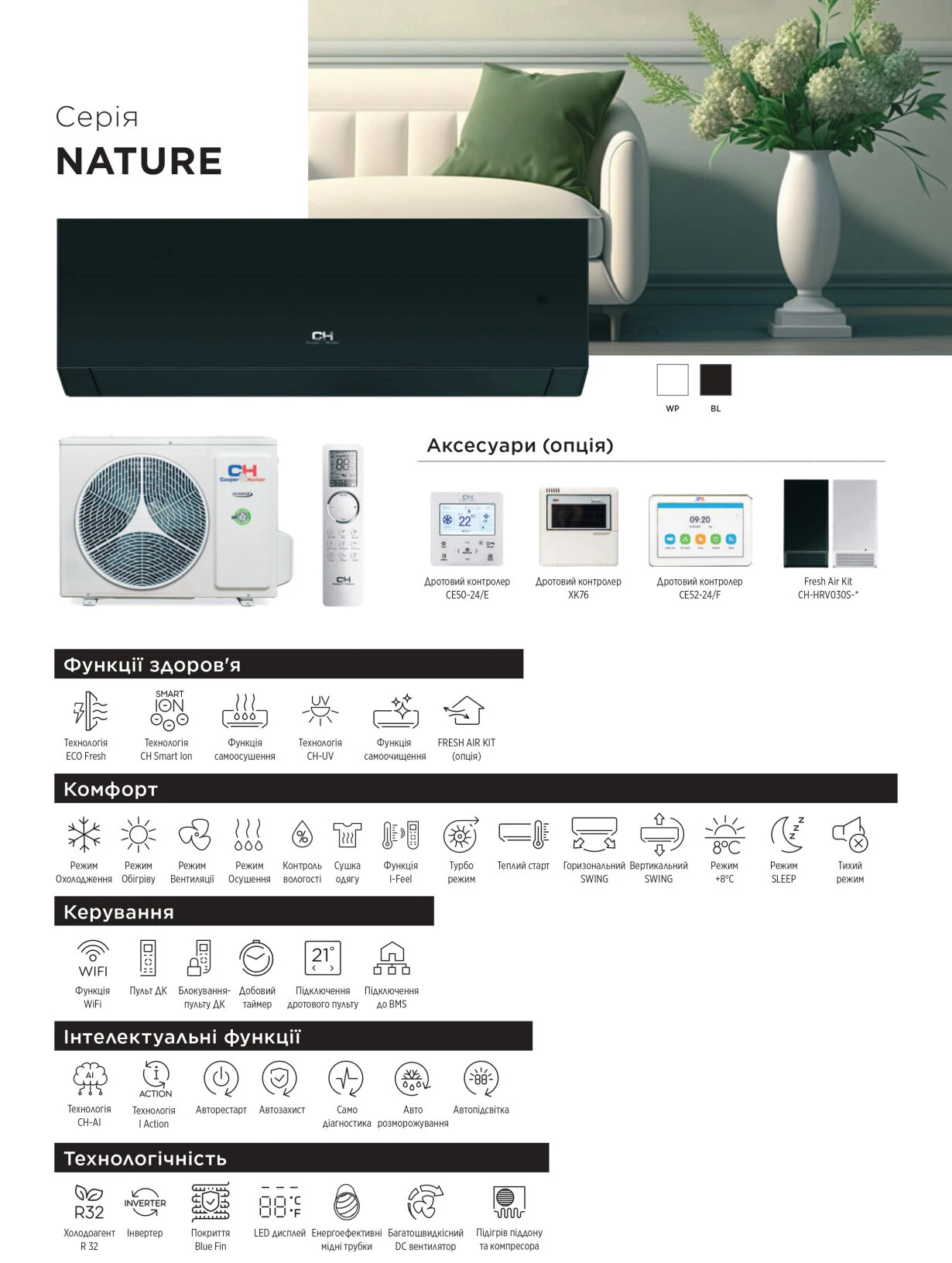 Cooper&amp;Hunter Nature (White) Inverter WIFI CH-S09FTXAN-WP — Photo 22