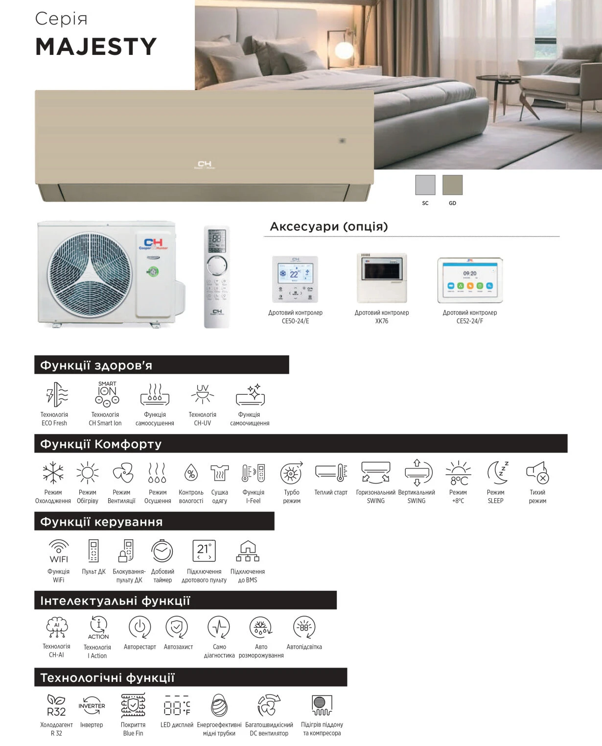 Cooper&amp;Hunter Majesty Gold Inverter Wifi CH-S09FTXAM-GD — Photo 15