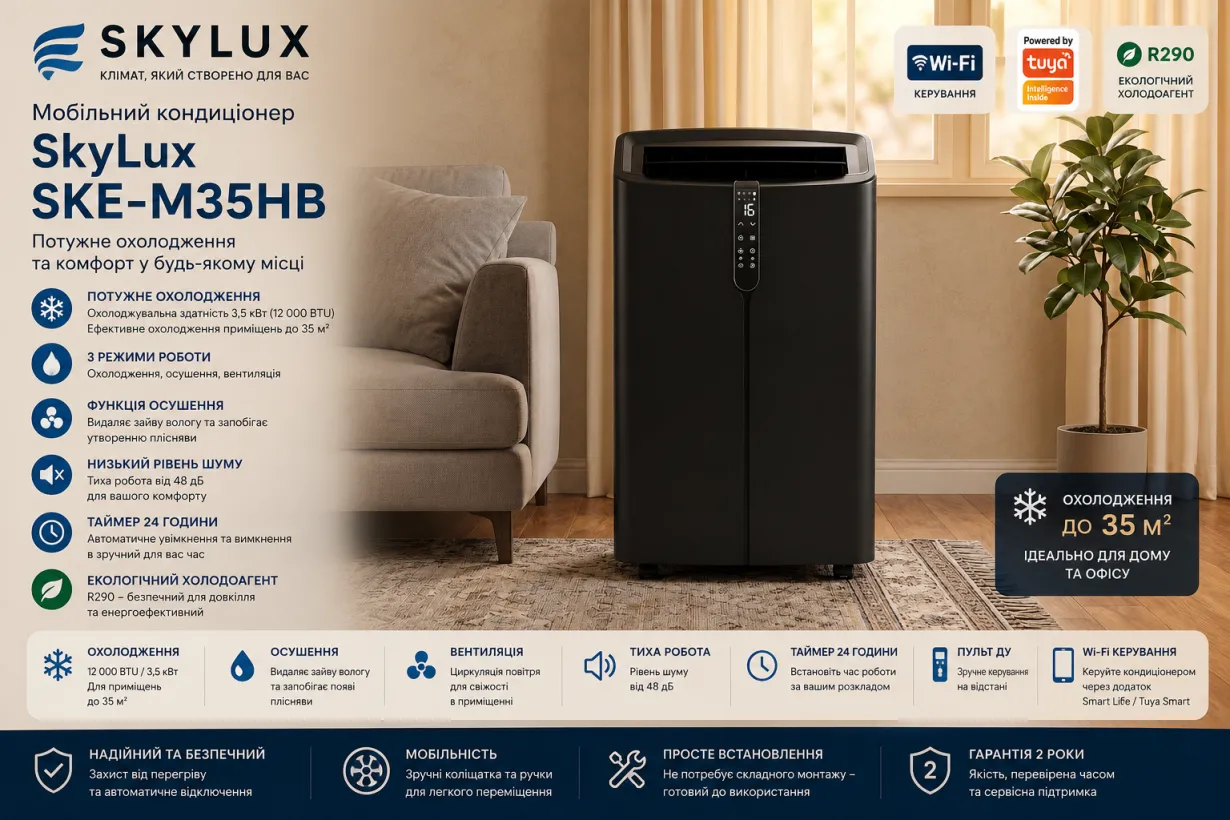 SkyLux мобільний кондиціонер SKE-M35HB — Photo 4