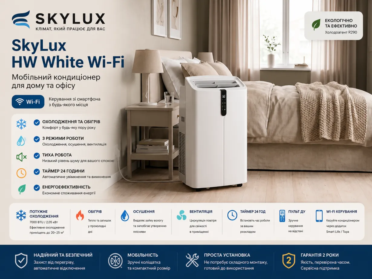 SkyLux мобільний кондиціонер SKE-M35HW — Photo 4