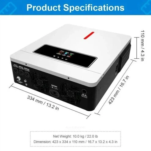 Daxtromn Гібридний інвертор AGH-6.2KW, 48 В, 120 А, 6200 Вт + WiFi — Photo 5