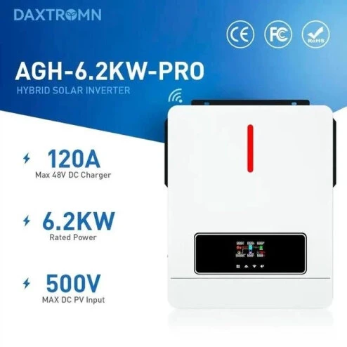 Daxtromn Гібридний інвертор AGH-6.2KW, 48 В, 120 А, 6200 Вт + WiFi — Photo 9