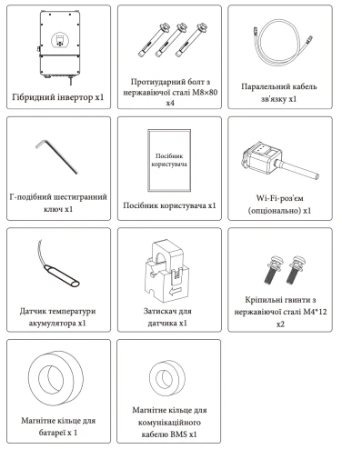 Deye Гібридний інвертор SUN-12K-SG02LP1-EU-AM3 WiFi (12 kW, 1 фаза, 3 MPPT, LV) — Photo 9
